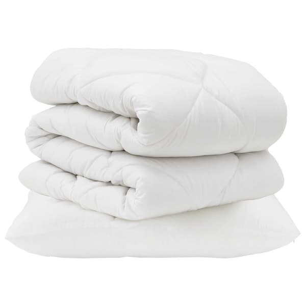 Täckeset med kudde 2 pcs Vit Mikrofiber