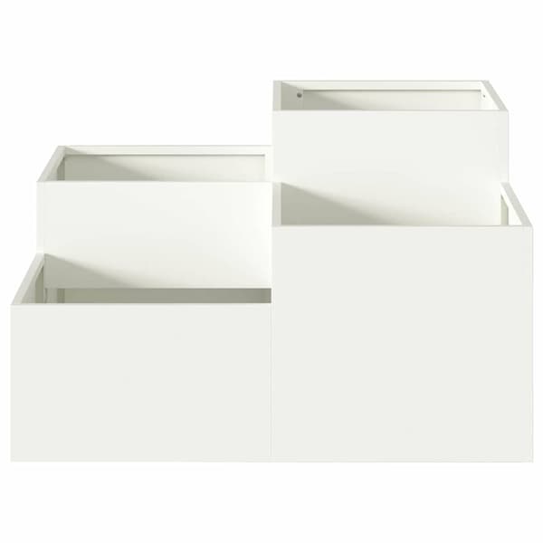 Trädgårdsplanterare Vit 80 x 80 x 48 cm Stål