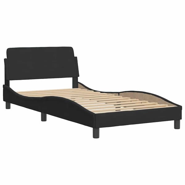 Bed Frame "Dover" Black 100x200 cm Velvet