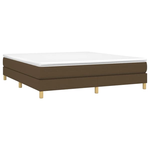 Boxspring-sängram mörkbrun 160x200 cm tyg