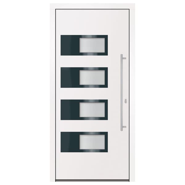 Ytterdörr vit 100x210 cm aluminium och PVC