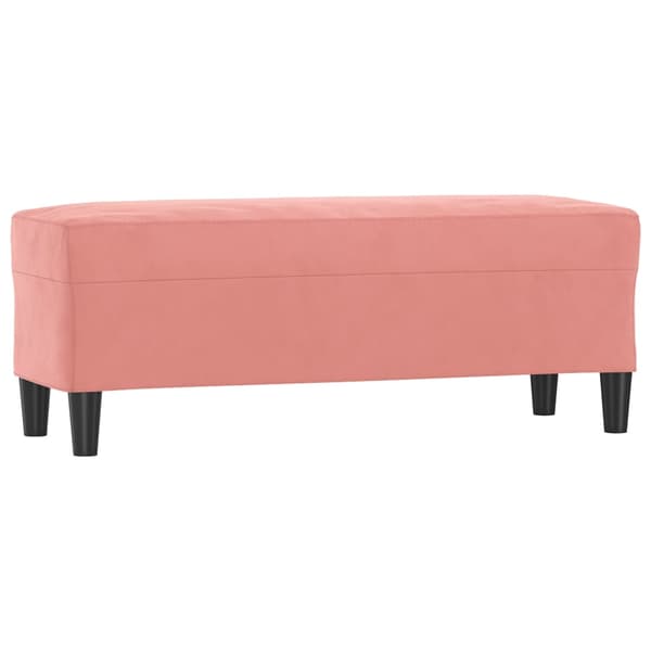 Bänk rosa 100x35x41 cm sammet