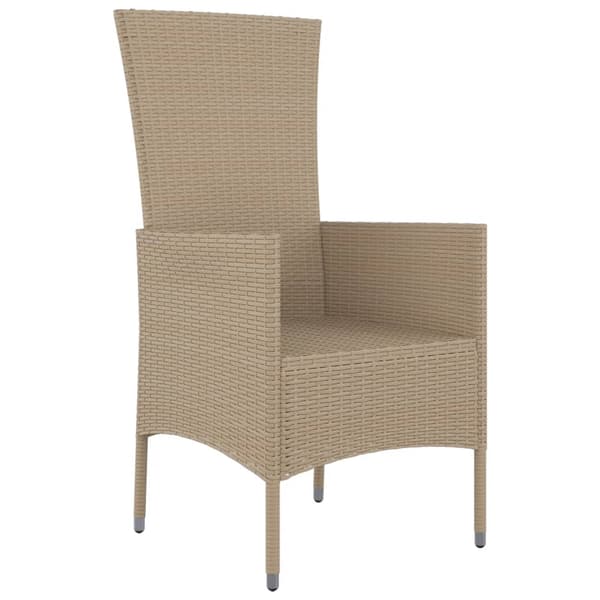 Trädgårdsstolar med dynor 4 st konstrotting beige