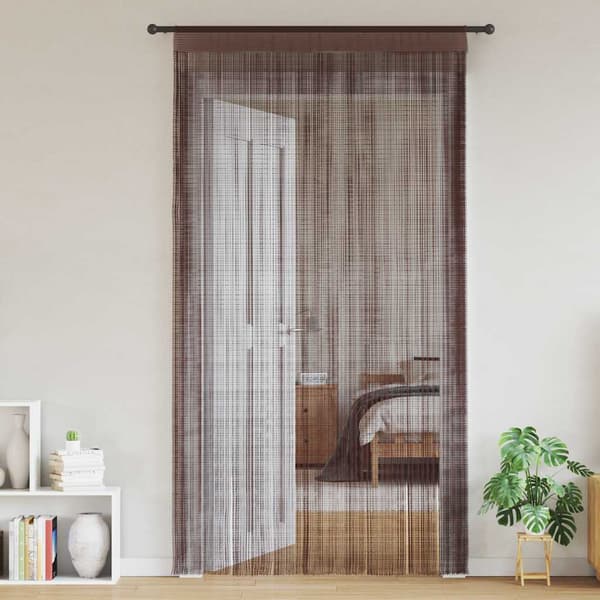 Trådgardiner 2 st 100x250 cm brun
