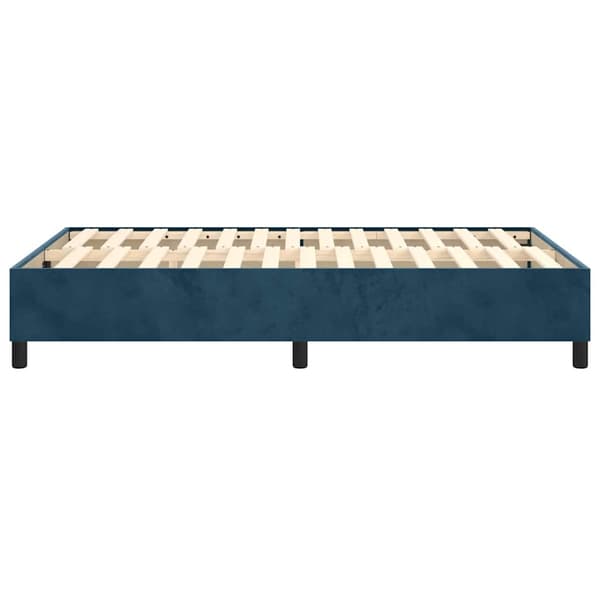 Boxspring-sängram mörkblå 120x200 cm sammet