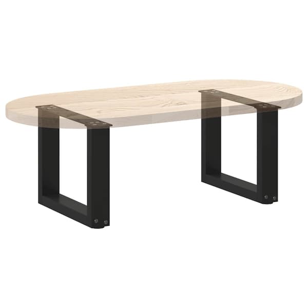 Soffbordsben U-formade 2 st svarta 40x(30-31) cm stål