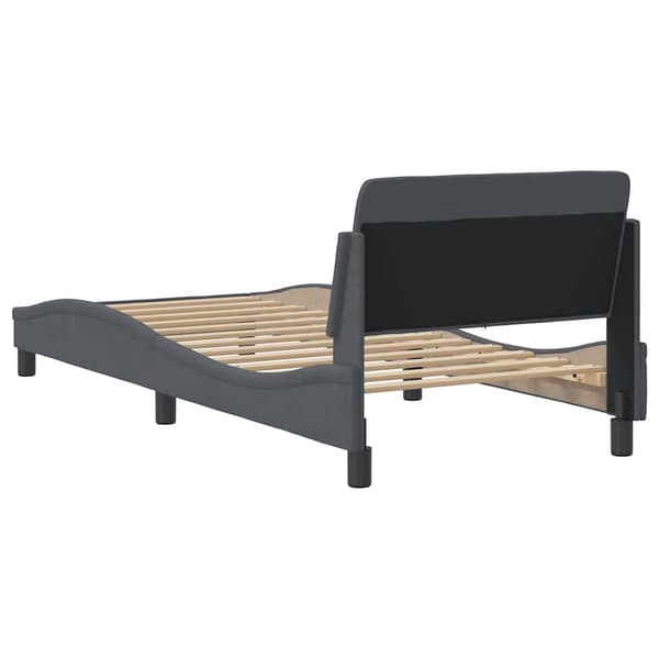 Bed Frame "Dover" Dark Grey 90x200 cm Velvet
