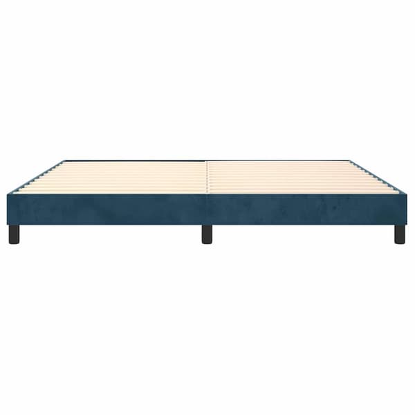 Boxspring-sängram mörkblå 200x200 cm sammet