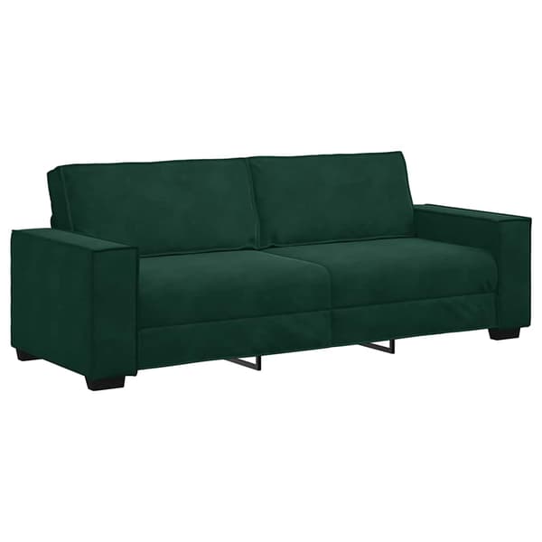 3-sitssoffa mörkgrön 220x78x84 cm sammet