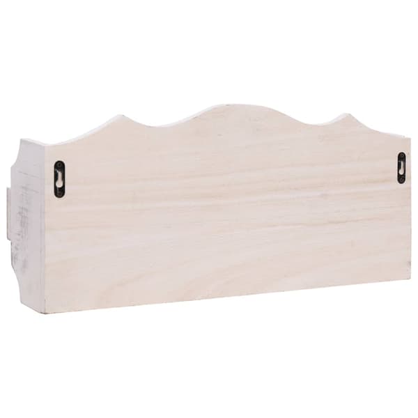 Väggkrokar med förvaring vit 50x10x23 cm trä