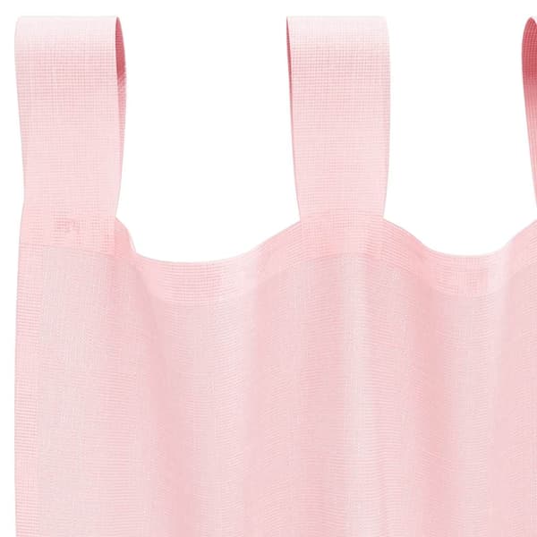 Voile gardiner med stångfickor 2 st ljusrosa