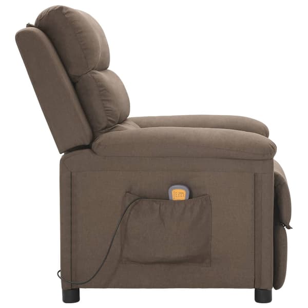 Massagefåtölj taupe tyg