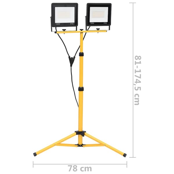 Strålkastare med stativ 2x100 W LED kallvit