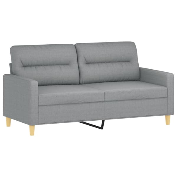 2-sits soffa med prydnadskuddar ljusgrå 140 cm tyg
