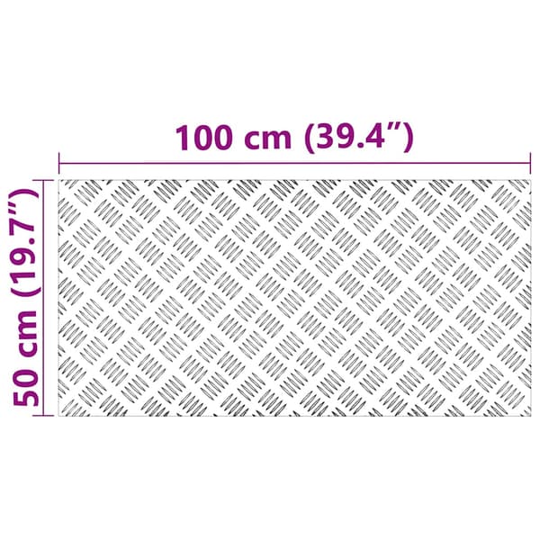 Trappsteg Rektangulär 4 pcs Silver 100 x 50 cm Aluminium