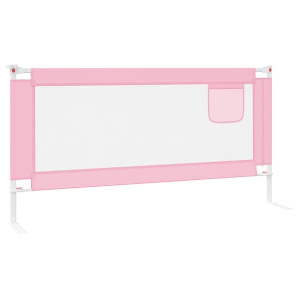 Sängskena för barn rosa 180x25 cm tyg