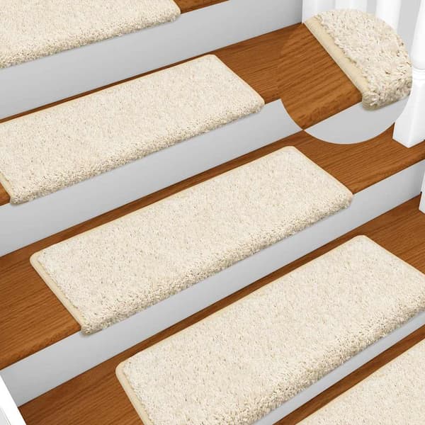 Trappmattor 30 st 65x21x4 cm vita rektangulära kanter