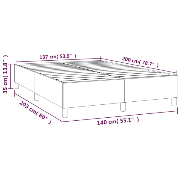 Boxspring-sängram mörkgrå 140x200 cm tyg