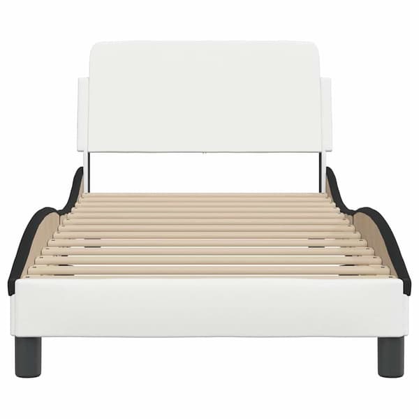 Bed Frame "Dover" White&Black 80x200 cm Faux Leather