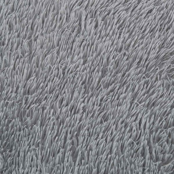 Ryamatta med lång lugg NAVARRA ljusgrå 240x340 cm polyester