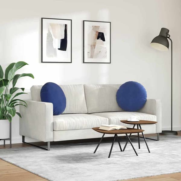 Sittkuddar 2 pcs Polisblå Ø50 x 19 cm Sammet