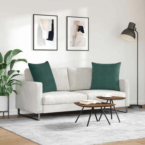 Sofakuddar 2 pcs Mörkgrön 80 x 80 cm Kordread tyg