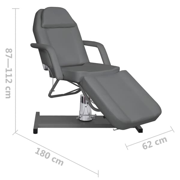 Behandlingsstol grå 180x62x(87-112) cm