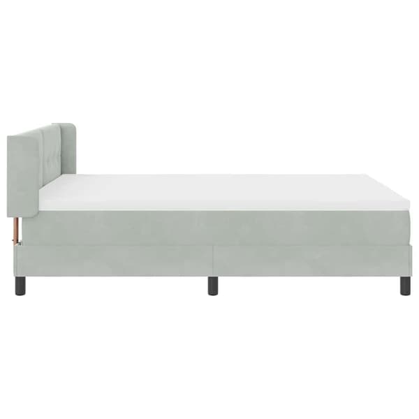 Bäddfjäder med madrass Ljusgrå 190 x 140 cm Polyester
