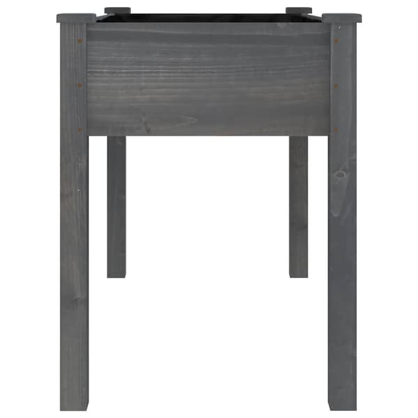 Odlingslåda med foder grå 118x59x76 cm massivt granträ