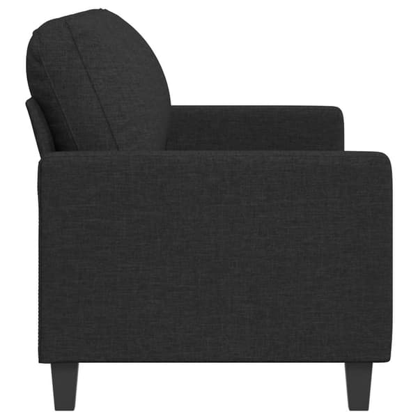 3-sitssoffa svart 180 cm tyg