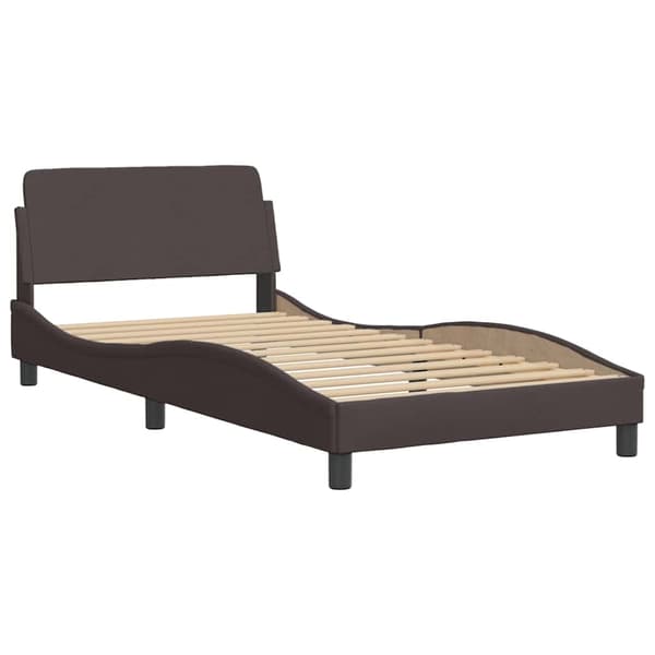 Bed Frame "Dover" Dark Brown 100x200 cm Fabric