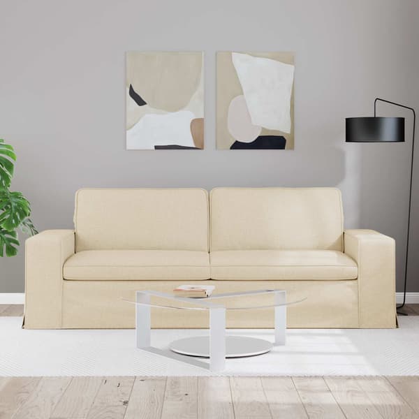 Soffa Kräm 222 x 80 x 82 cm tyg