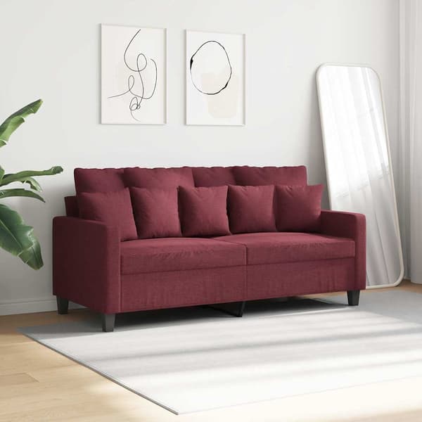 2-sitssoffa vinröd 140 cm tyg