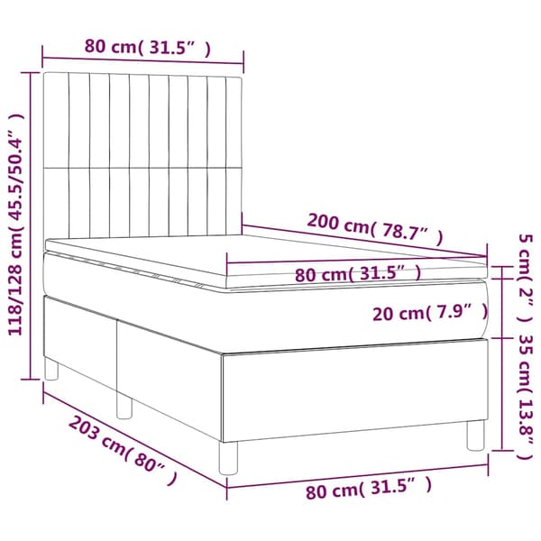 Ramsäng med madrass mörkgrön 80x200 cm sammet