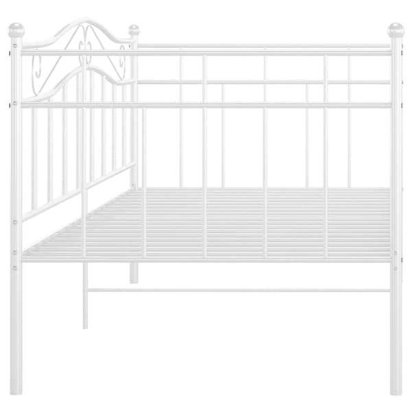 Sängram bäddsoffa vit metall 90x200 cm