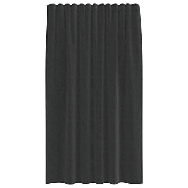 Voile gardiner med stångfickor 2 st svart