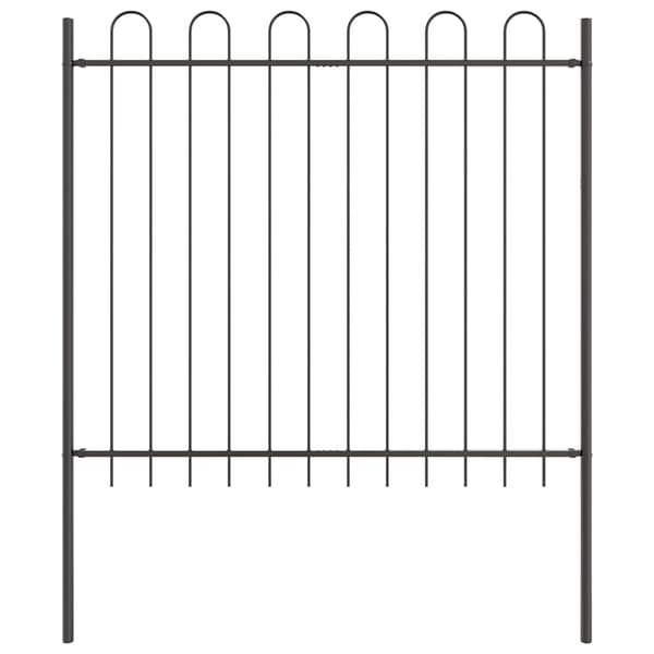 Trädgårdsstängsel 3 pcs Grå 5,1 x 1,5 m Pulverlackerad stål