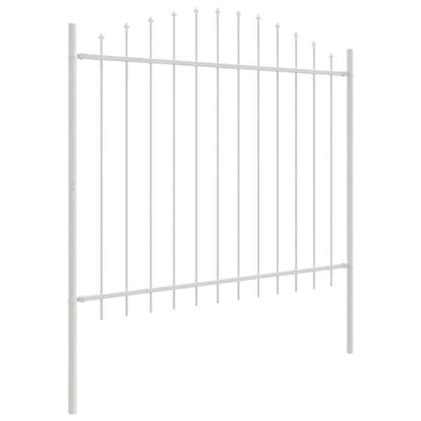 Trädgårdsstängsel 5 pcs Vit 170 x 165 cm Pulverlackerat stål