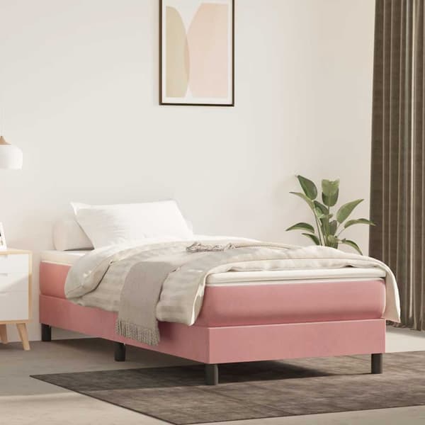 Pocketresårmadrass för barn medium rosa 80x160 cm sammet