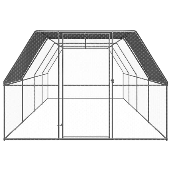 Hönsbur för utomhusbruk 3x8x2 m galvaniserat stål