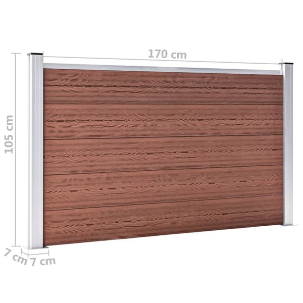 Staketpanel WPC 180x105 cm brun