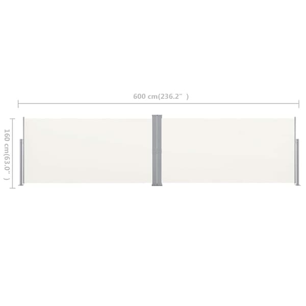Infällbar skärm 160x600 cm gräddvit