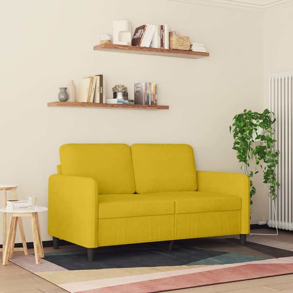 2-sitssoffa gul 120 cm sammet