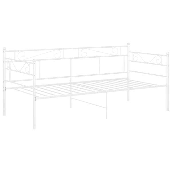 Sängram bäddsoffa vit metall 90x200 cm