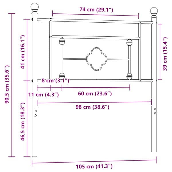 Ersättningsgavel metall vit 100 cm