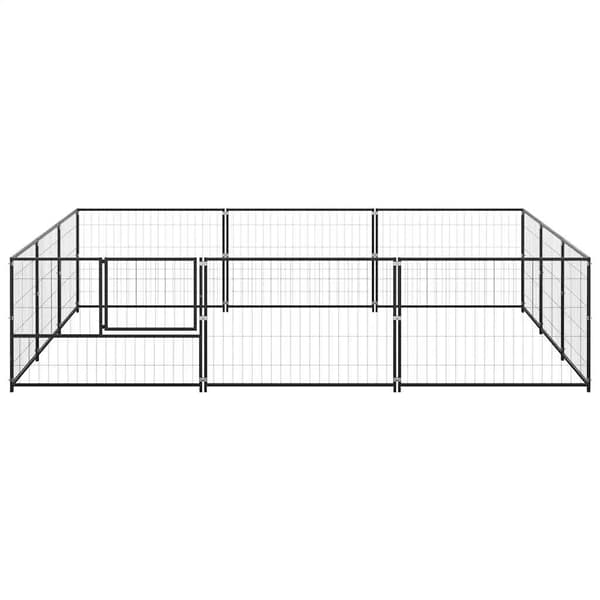 Hundgård svart 9 m² stål