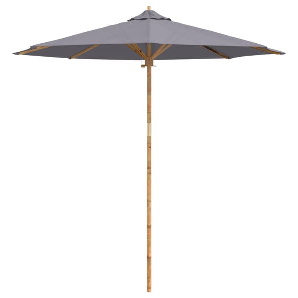 Trädgårdsparasol Mörkgrå Ø 240 x 260 cm Bambu