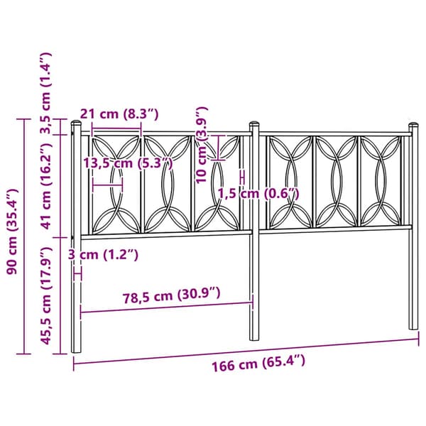 Ersättningsgavel metall vit 160 cm