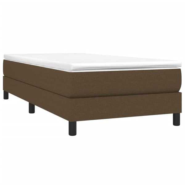 Boxspring-sängram mörkbrun 90x200 cm tyg