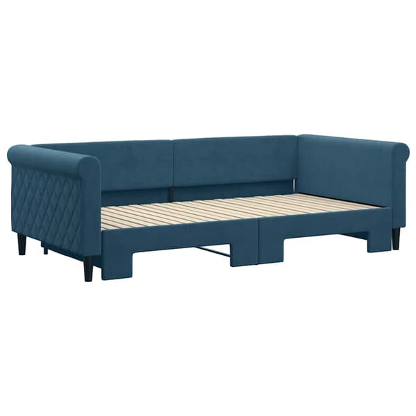 Dagbädd utdragbar blå 100x200 cm sammet